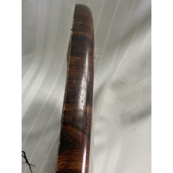 ANTIQUE BABY PRINT OVAL CONVEX PAINTED TIGER WOOD FRAME with CONVEX GLASS Read - Picture 5 of 13